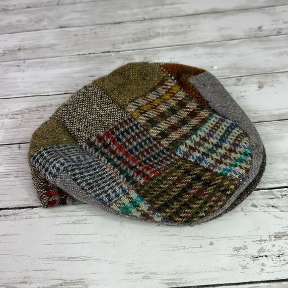 Abercrombie & Fitch Other - ABERCROMBIE & FITCH patchwork tweed newsboy cap made in Ireland tweed wool
